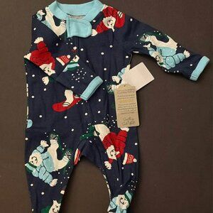 NWT (0-3m) Honest Company 100 % Organic Cotton Infant Sleeper with feet